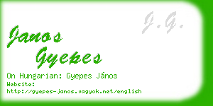 janos gyepes business card